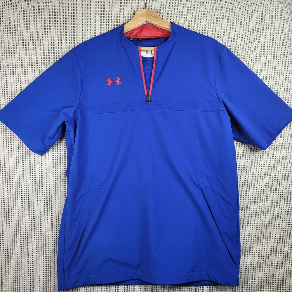 Under Armour Shirt Mens Small Quarter Zip Pullover Athletic Performance Loose Fi